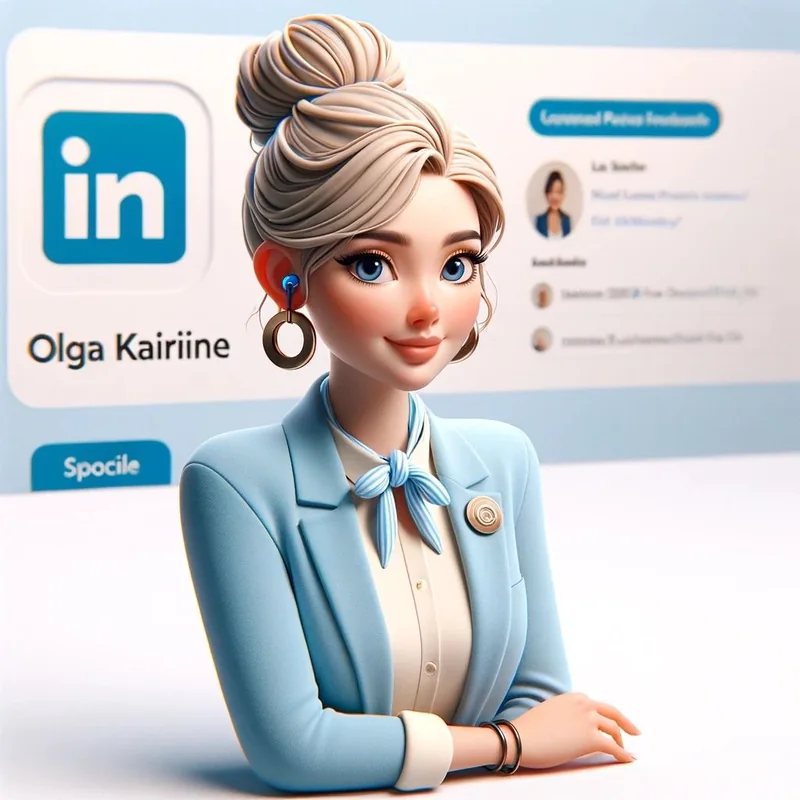 Olgos Kairienės DI avataras prie LinkedIn profilio